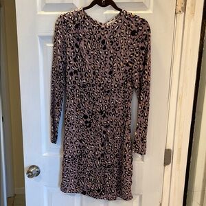 H&M Purple Leopard Long Sleeve Dress